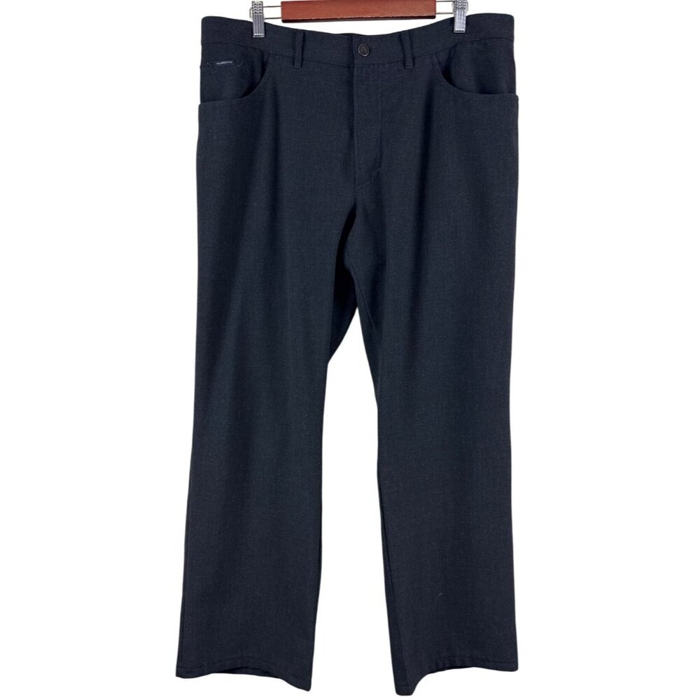 Alberto Cedramica Men's Trouser Pants Gray Polyester Viscose Size 56 36 x 30